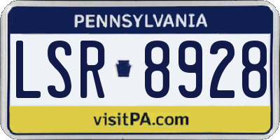 PA license plate LSR8928