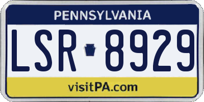 PA license plate LSR8929