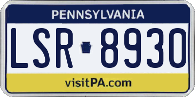 PA license plate LSR8930