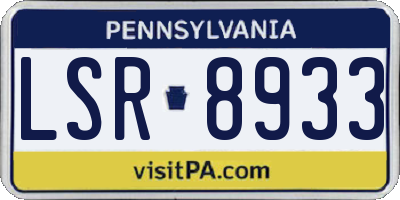 PA license plate LSR8933