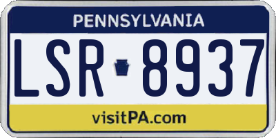 PA license plate LSR8937