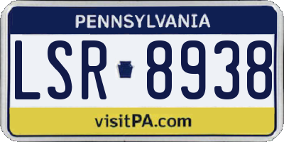 PA license plate LSR8938
