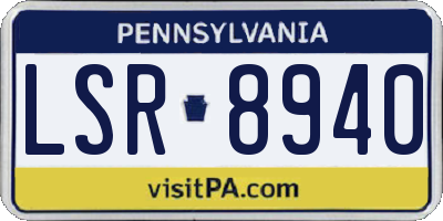 PA license plate LSR8940