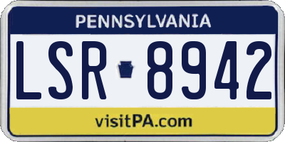 PA license plate LSR8942