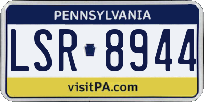 PA license plate LSR8944