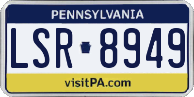 PA license plate LSR8949