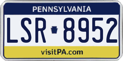 PA license plate LSR8952