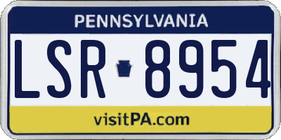 PA license plate LSR8954