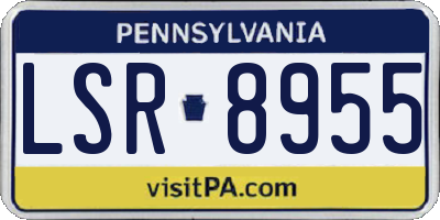 PA license plate LSR8955