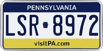 PA license plate LSR8972