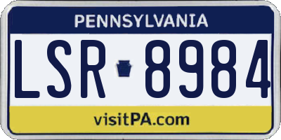 PA license plate LSR8984