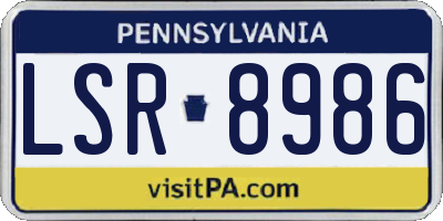 PA license plate LSR8986