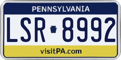 PA license plate LSR8992