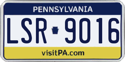 PA license plate LSR9016