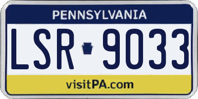 PA license plate LSR9033
