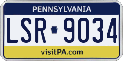 PA license plate LSR9034