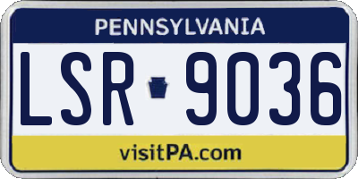 PA license plate LSR9036