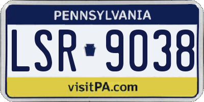 PA license plate LSR9038