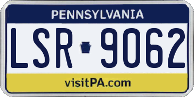 PA license plate LSR9062