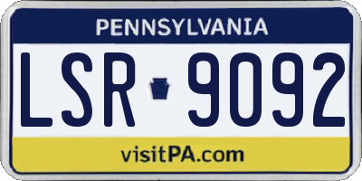 PA license plate LSR9092