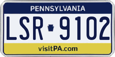 PA license plate LSR9102