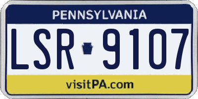 PA license plate LSR9107