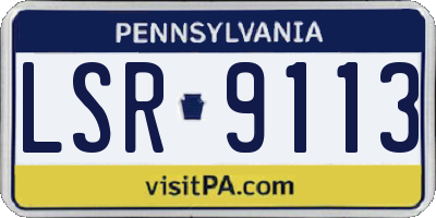 PA license plate LSR9113