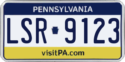PA license plate LSR9123