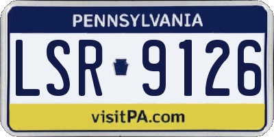 PA license plate LSR9126