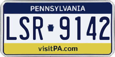 PA license plate LSR9142