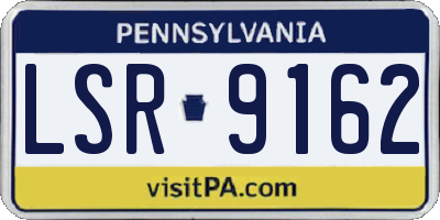 PA license plate LSR9162