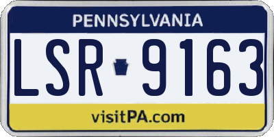 PA license plate LSR9163