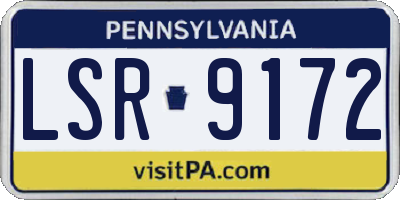 PA license plate LSR9172