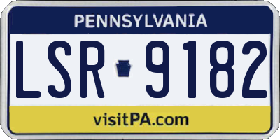 PA license plate LSR9182
