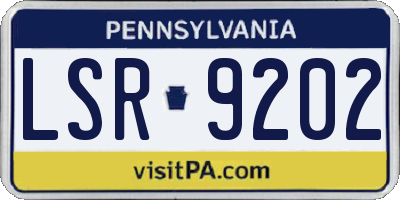 PA license plate LSR9202