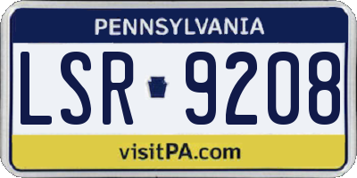 PA license plate LSR9208