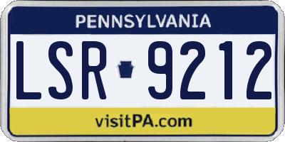 PA license plate LSR9212