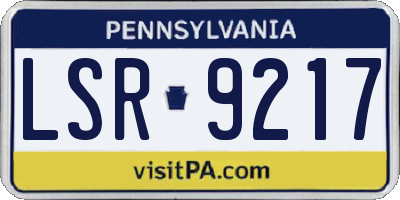 PA license plate LSR9217