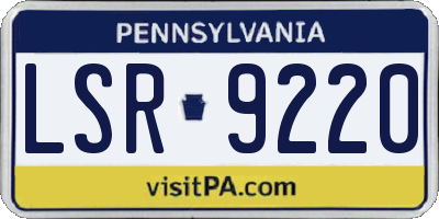 PA license plate LSR9220
