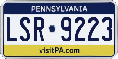 PA license plate LSR9223