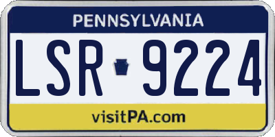 PA license plate LSR9224