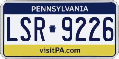 PA license plate LSR9226