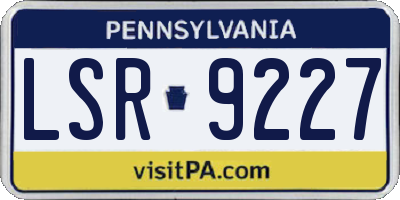 PA license plate LSR9227