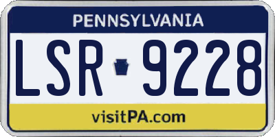 PA license plate LSR9228