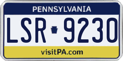 PA license plate LSR9230