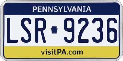 PA license plate LSR9236
