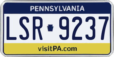 PA license plate LSR9237