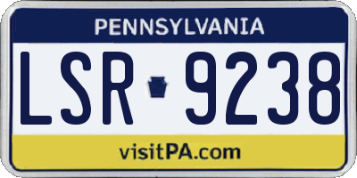 PA license plate LSR9238