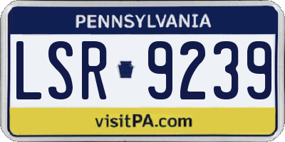 PA license plate LSR9239