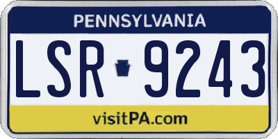 PA license plate LSR9243